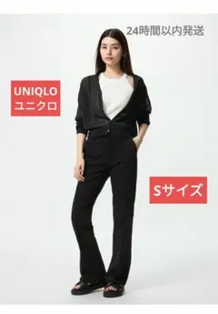ユニクロ レディース スリムフレアトラウザージーンズ Sサイズ BLACK
