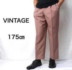 【レア】古着 スラックス パンツ ピンク 2タック ポリエステル 菅田将暉 Mのサムネイル