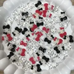 【一袋】 キティ リボン ネイル デコ パーツ