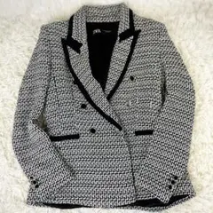 オーバーサイズ　ZARA ツイード　ジャケット　金ボタン