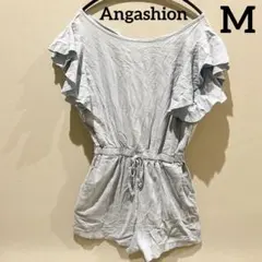 Angashion【M】フリル袖 ライトブルー