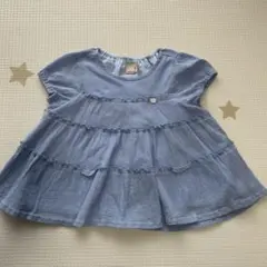 プティマイン petit main 水色 フリル チュニック トップス 90