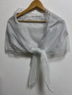 シルバーラメ入りシフォンストール　シルバー