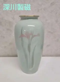 【未使用品】有田焼　深川製磁　花瓶　宮型8号花生　フラワーベース　色絵彩磁