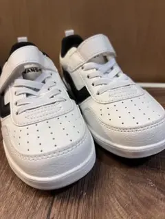 VANS ホワイト ブラック スニーカー ベルクロ 19cm