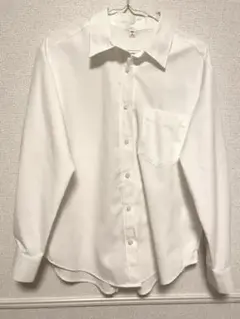 GU ホワイト 長袖 シャツ ポケット付き