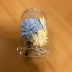 フラワー ヘアクリップ ブルー イエロー