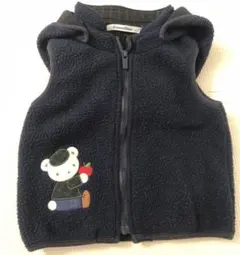 familiar クマ耳フード付きボアベスト90(美品)