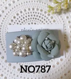 NO787 パールたっぷりフラワーバレッタ