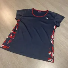 YONEX バドミントンシャツ ネイビー/レッド JP XO
