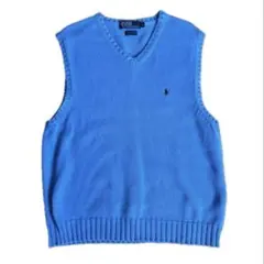 Polo by Ralph Lauren 水色 Vネック ベスト