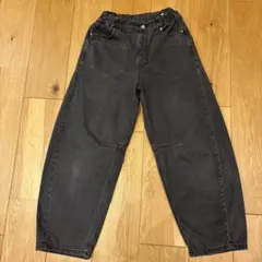 GU バレルレッグジーンズ　 ラインストーン　ダークグレー　150