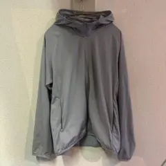 UNIQLO ドライEX UVカットフルジップパーカ メンズM ライトグレー