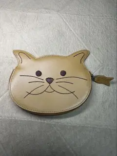 FURLA 猫型レザーコインケース ベージュ