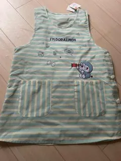 保育士 ドラえもんストライプエプロン M/L