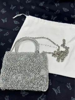 ANTEPRIMA シルバービーズパーティーバッグ 美品】シルバー ビーズ装飾 パーティーバッグ - メルカリ