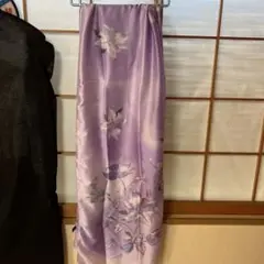 薄紫色 花柄 シルクストール　サイズ約173×67