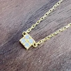 アガット　K18 スクエア　ネックレス