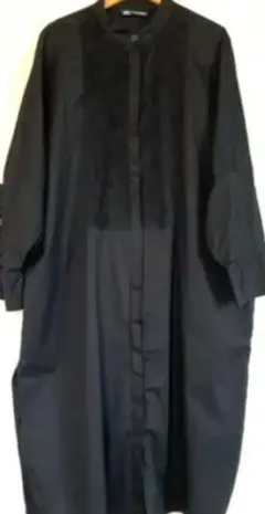 ZARA大人気ブラックワイド✦ポプリンワンピース美品