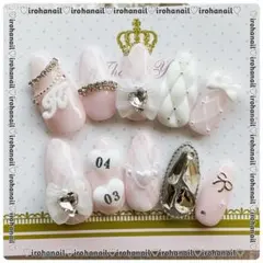 ネイルチップ オーダー受付中 量産型 フレンチガーリー ちゅるん ピンク 韓国