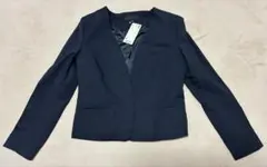 UNIQLO ポンチノーカラージャケット ネイビー M ユニクロ