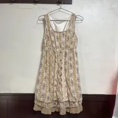 アクシーズファム 花柄ストライプ ノースリーブワンピース