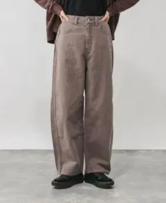 グローバルワーク　デニムパンツ GOODデニムバレルパンツ　M　ダークブラウンのサムネイル