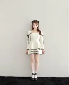 即完売品】リボントリムツイードミニワンピース エムエメ エムミーエメ