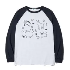 EVISU 天才バカボン ロンT ロゴ刺繍 プリント グレー コラボ グレー M 