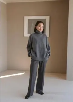 【伊原葵】　pronk タートルニット　グレー