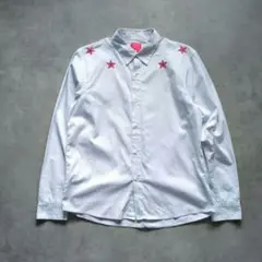 whiz limited 星 スター 刺繍 ストライプ 長袖 シャツ 日本製 Lのサムネイル