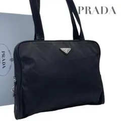 【極美品】プラダ　ナイロン　三角ロゴ　ハンドバッグ　ブラック　白タグ　5463