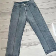 ♡*♡様 デニムパンツ 切りっぱなし ダメージジーンズ レディース テーパード