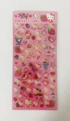 2009年製　ハローキティ　キラキラストーン付きシール　Hellokitty