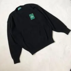 《 POLO ポロクラブ 》 タグ付き 長袖 アクリルニット セーター M 黒のサムネイル