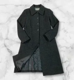 OZOC ダークグレー ウール100%ラウンドカラーロングコート