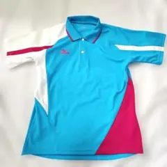 ミズノ　テニスゲームシャツ　ソフトテニス　バトミントン　ブルー　UNI　XS