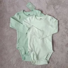 H&M オーガニックコットンロンパース 2枚セット 12-18M