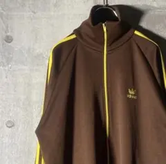 オールドアディダス トラックジャケット 刺繍 ブラウン系 80's L〜XL