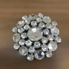 クリスタル装飾 ラウンドブローチ