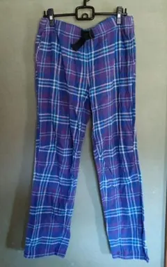 WILD THINGS チェック柄　クライミングパンツ　Ｌ　パープル