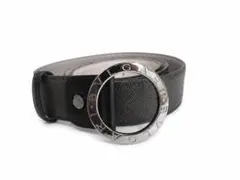 BVLGARI （ブルガリ）メンズ　ベルト　レザー　 サークルロゴ 　ブラック黒のサムネイル