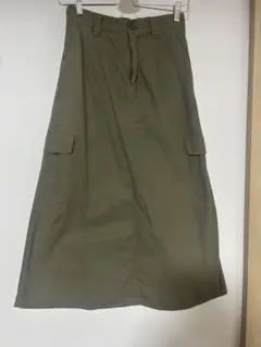 カーゴスカート オリーブ色 サイドポケット付き