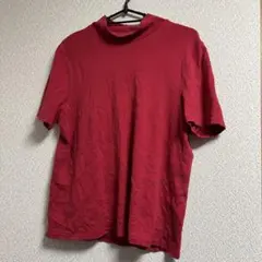 クラフトアンドバロー モックネックTシャツ 半袖 M 赤系 古着 ビンテージのサムネイル