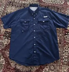 00s Columbia PFG 半袖 ネイビー フィッシングシャツ