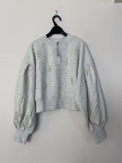 人気色♡12500円新品♡スコットクラブ購入 ビジュー付トレーナー♡ライトグレー