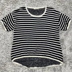earth 半袖ストライプニット