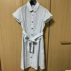 ✨値下げ✨【美品】ワンピース　水色・白ボーダー　M