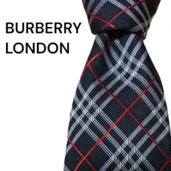 【美品】BURBERRY バーバリー ネクタイ ブラック チェック柄のサムネイル