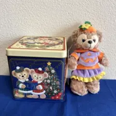 新品　東京ディズニーシー ダッフィー クリスマス・ハロウィンぬいぐるみと空き缶